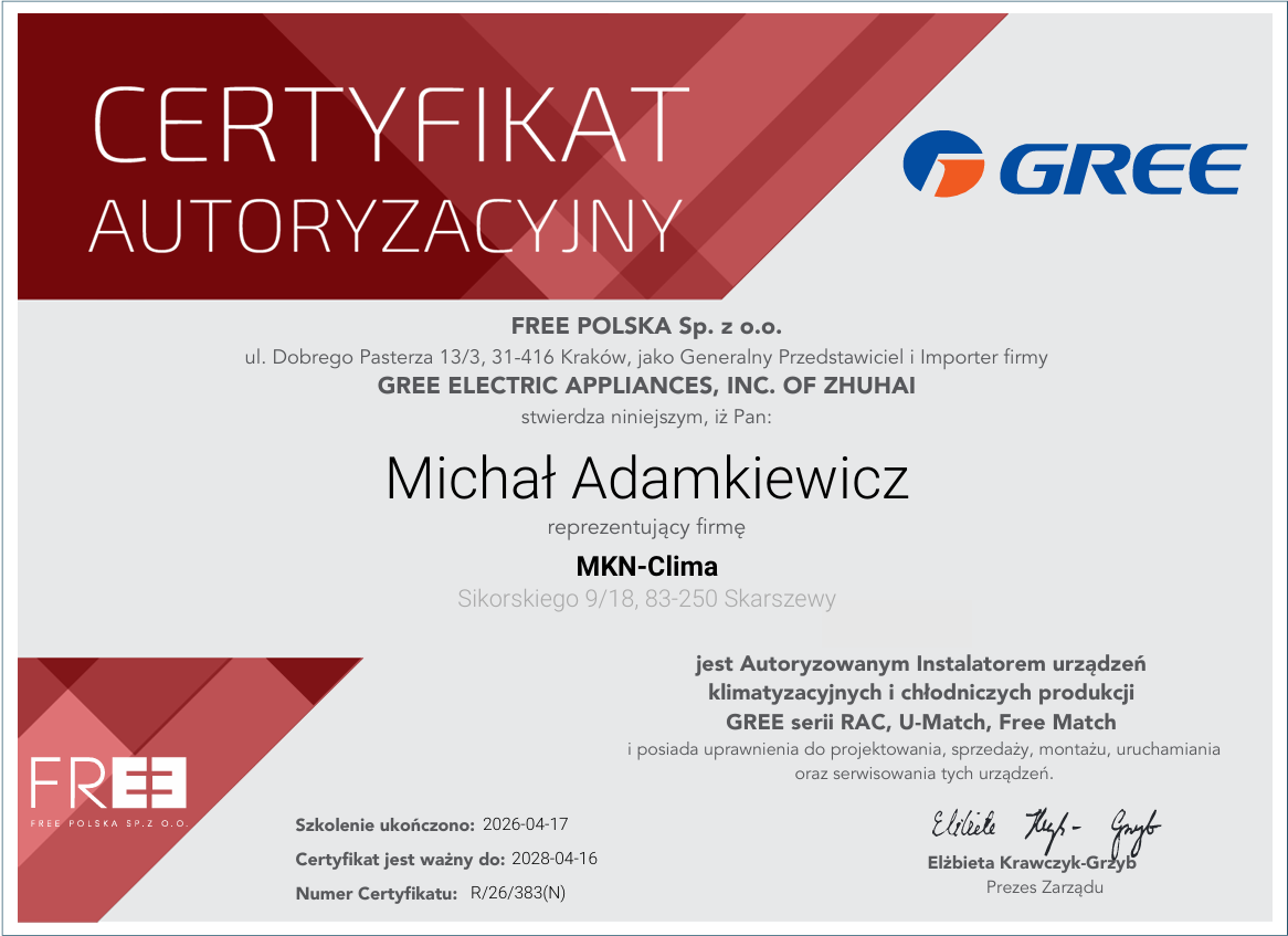 Certyfikat GREE